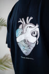 Camiseta unisex oversize “Corazón lleno de mar” – Ilustración marina | Algodón 100% 200g