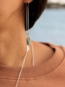  Pendientes Larvikita largos