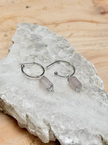  Pendientes cuarzo rosa