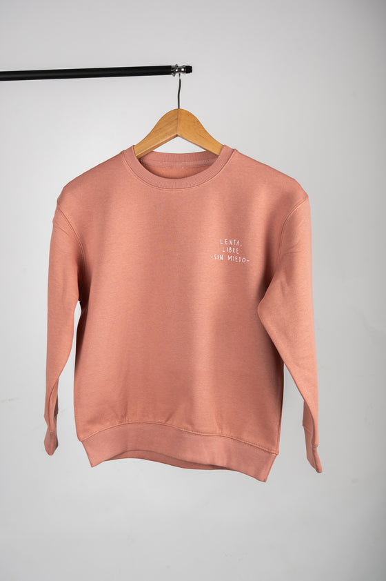 Sudadera niño Libre, lenta y sin miedo